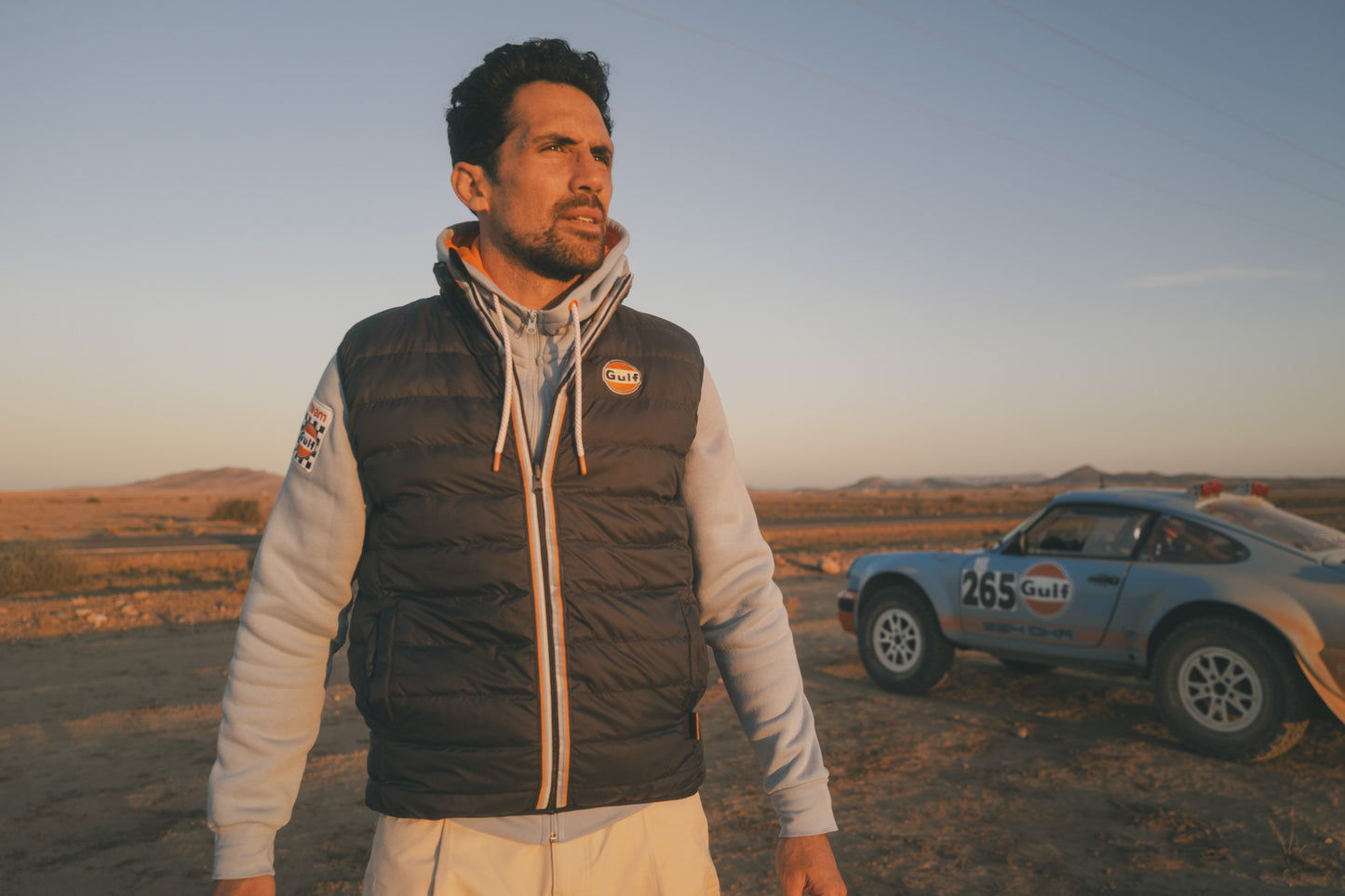 Blouson sans manches réversible GULF - Navy & Light Blue