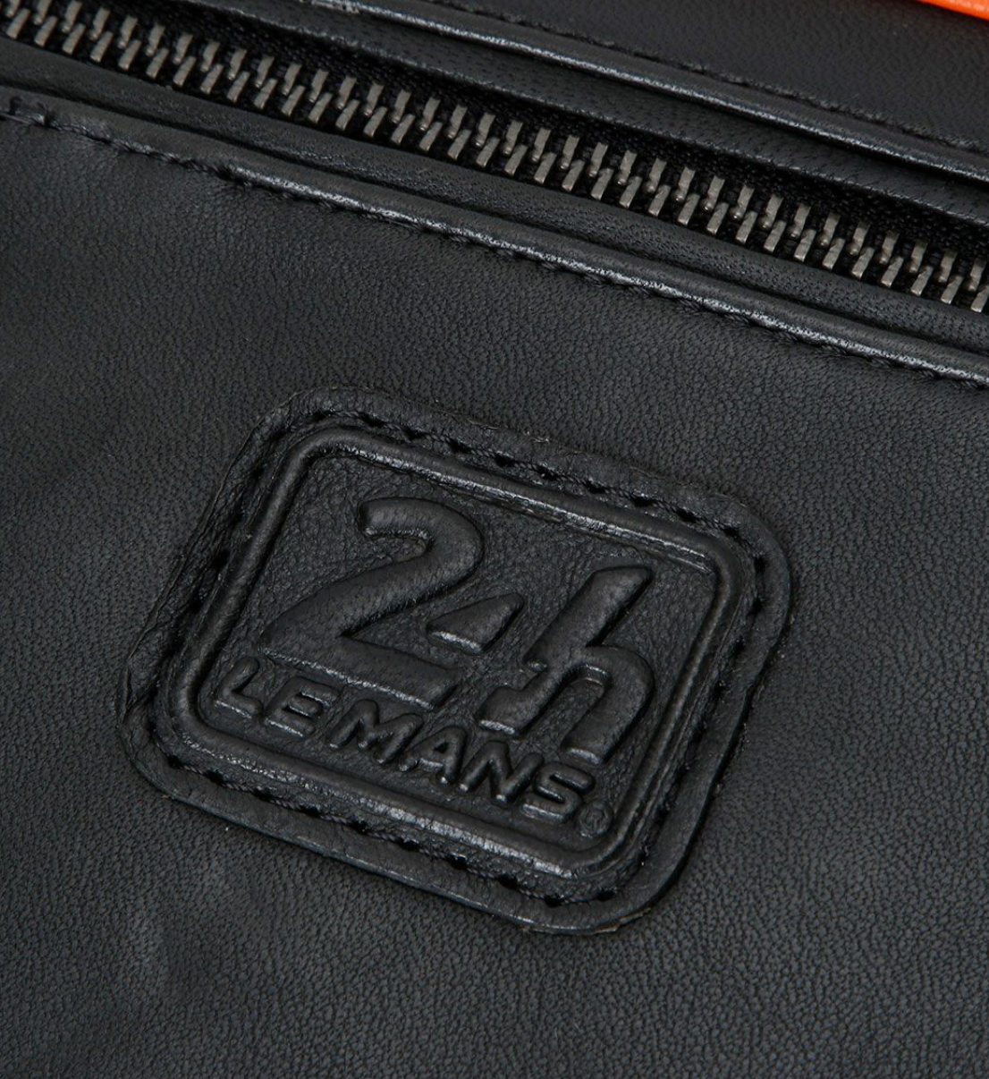 Sac week-end 24H Le Mans - cuir - noir et orange
