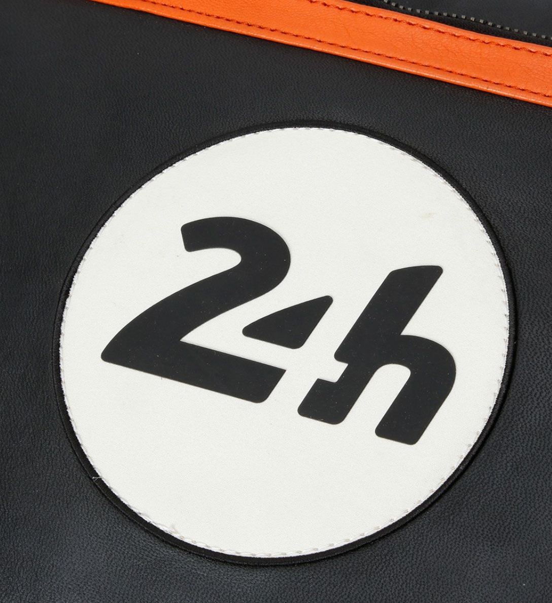 Sac week-end 24H Le Mans - cuir - noir et orange