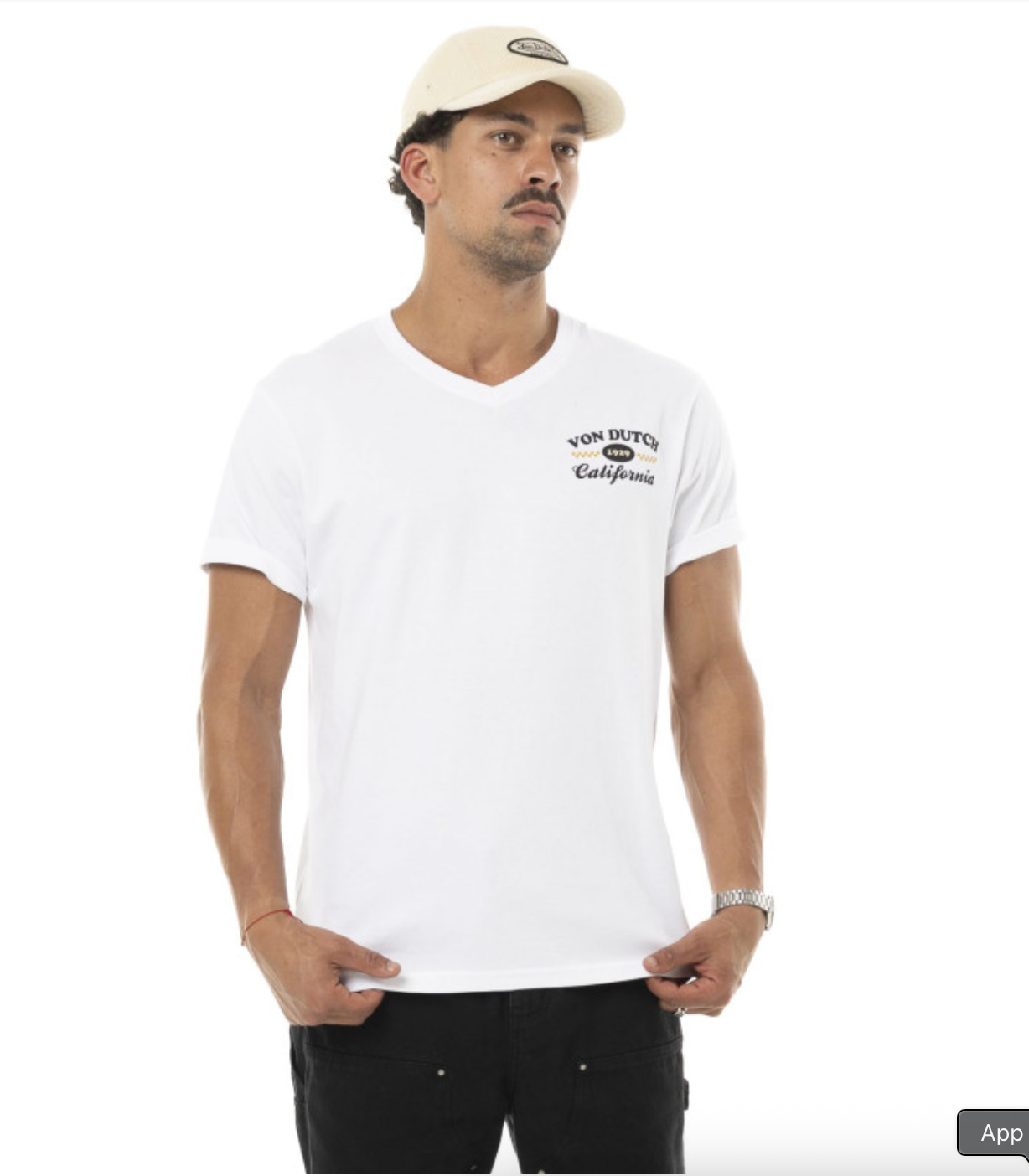 T-shirt Von Dutch Café - blanc