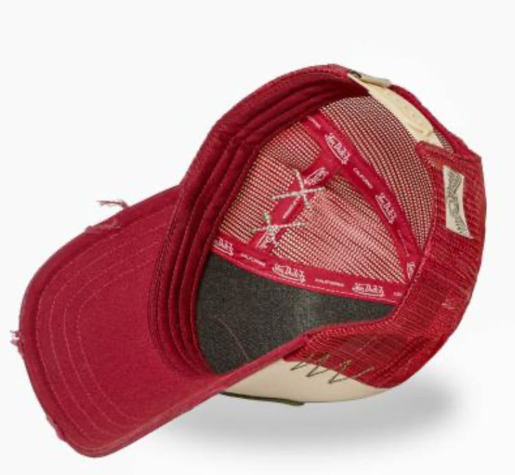 Casquette Trucker Von Dutch Écru & Rouge Vintage