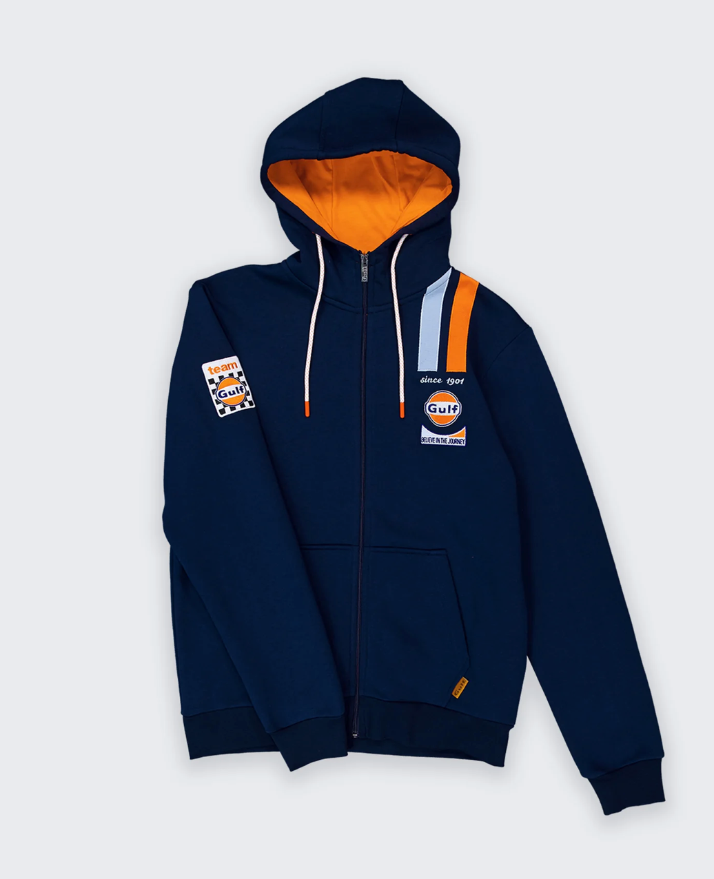 Hoodie zippé Gulf Team Racing bleu marine