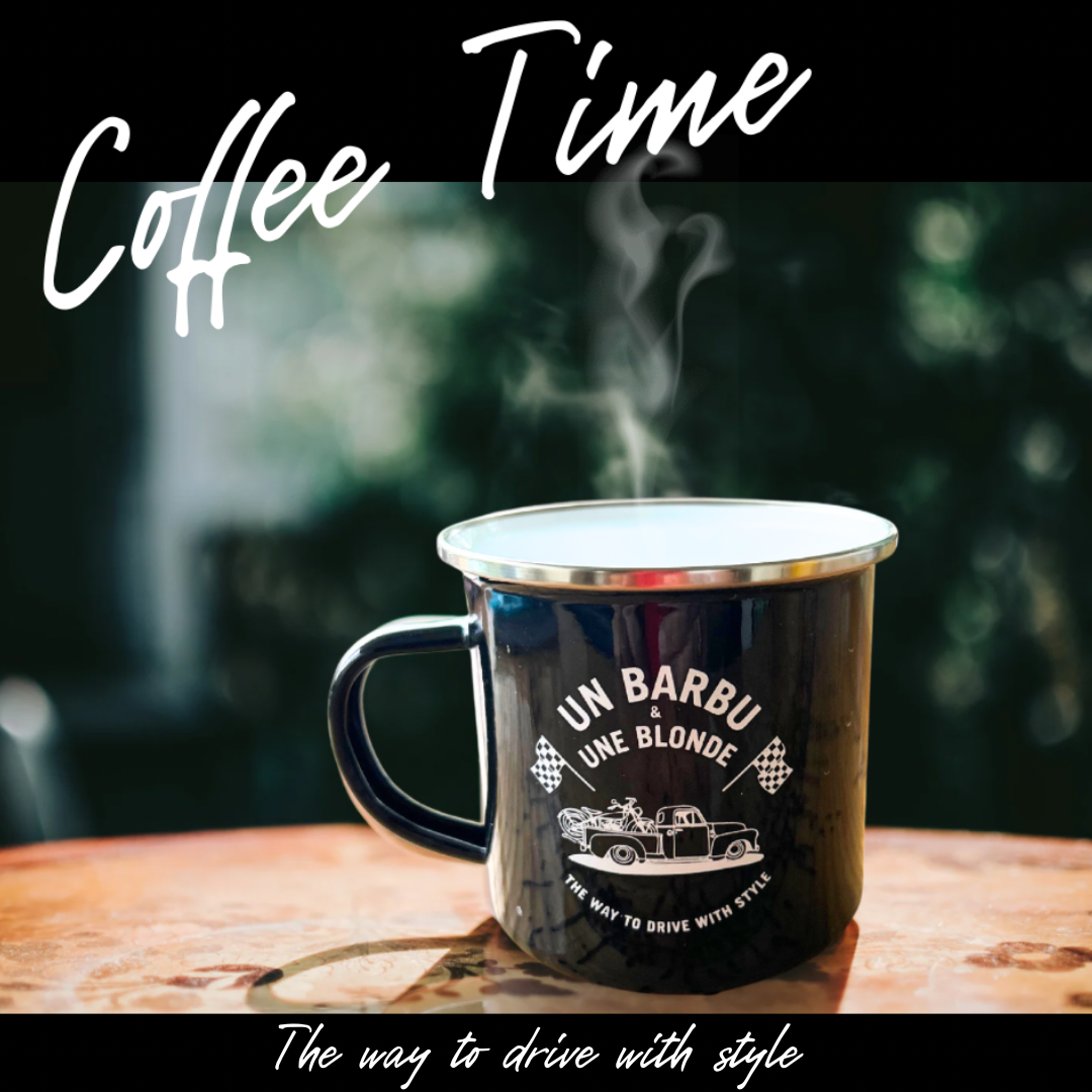 Mug Métal noir – Un Barbu et Une Blonde