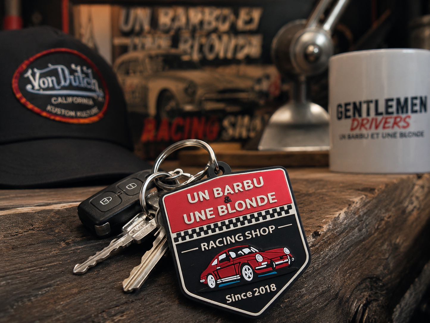Porte-clés Un Barbu et Une Blonde Racing Shop | 911 | PVC Souple