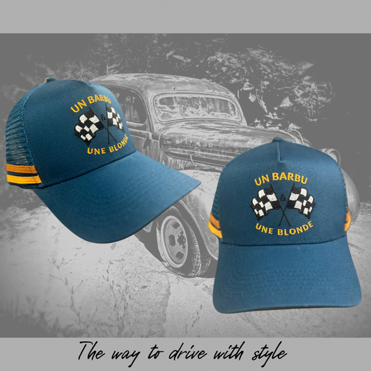 Casquette Trucker Bleu Pétrole – Logo Brodé - Un Barbu et Une Blonde