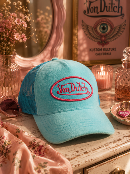Casquette Trucker Von Dutch Turquoise Vintage | Un Barbu et Une Blonde