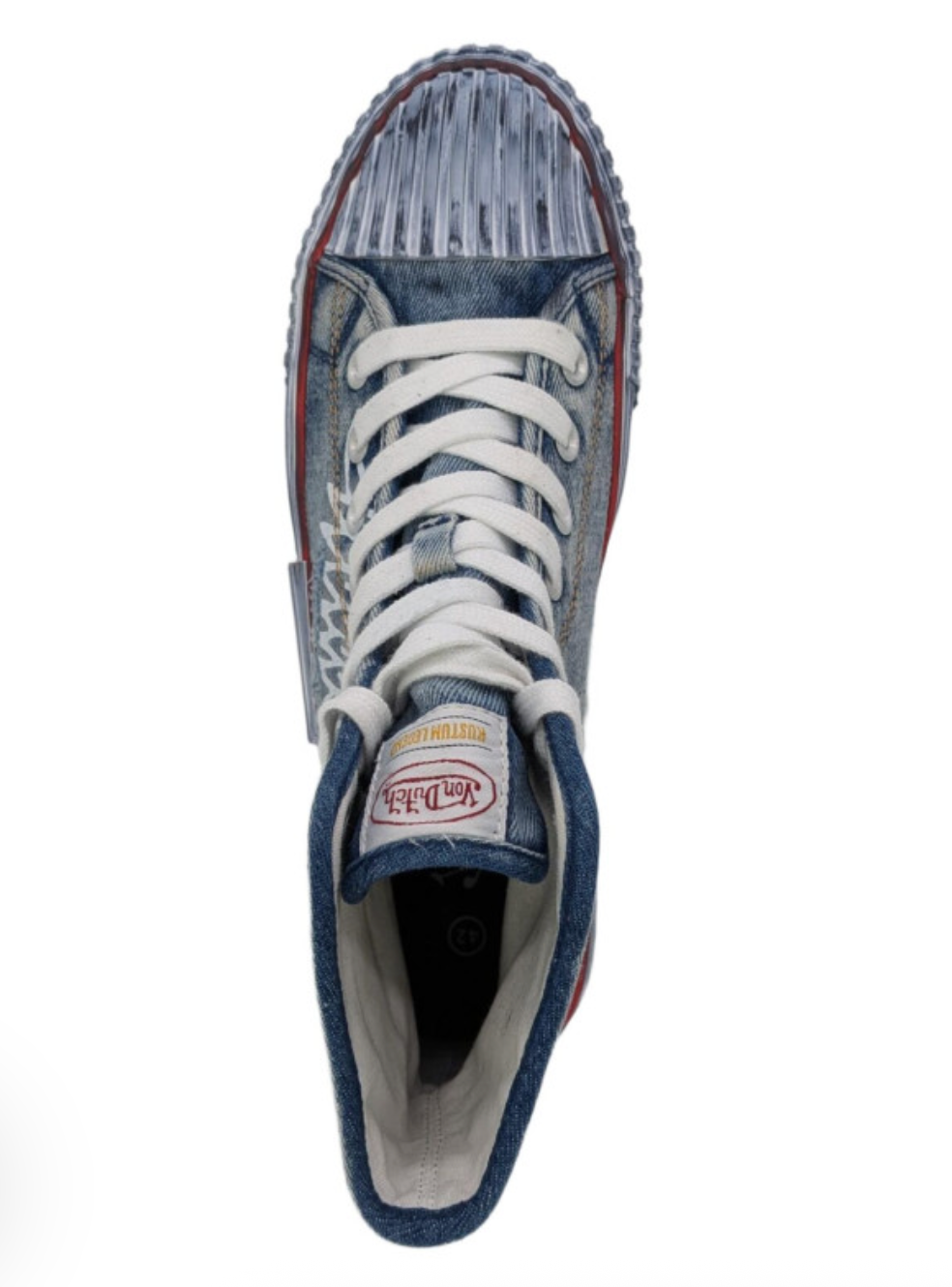 Baskets montantes homme Von Dutch en denim – Style Vintage Racing