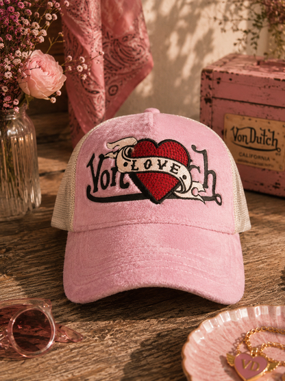 Casquette Trucker Von Dutch Love Rose Vintage | Un Barbu et Une Blonde