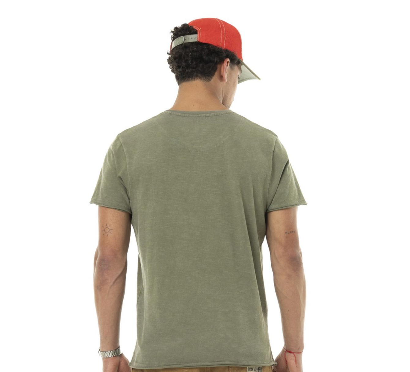 T-shirt Von Dutch kaki imprimé vintage