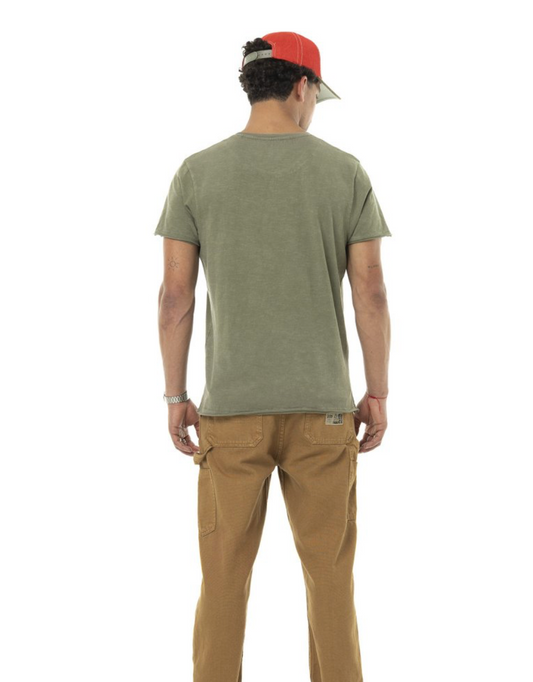 T-shirt Von Dutch kaki imprimé vintage