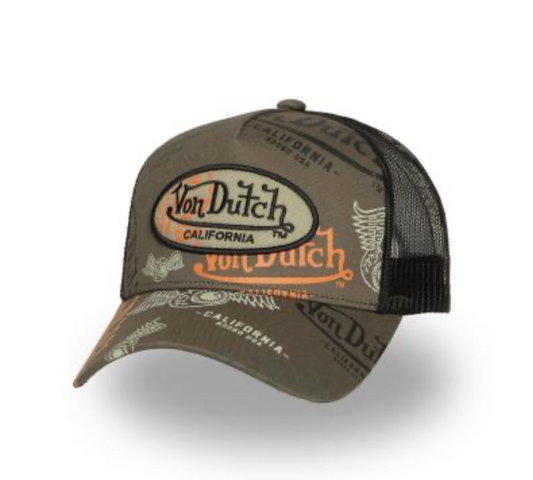 Casquette Von Dutch CAFEK – Kaki imprimé all over