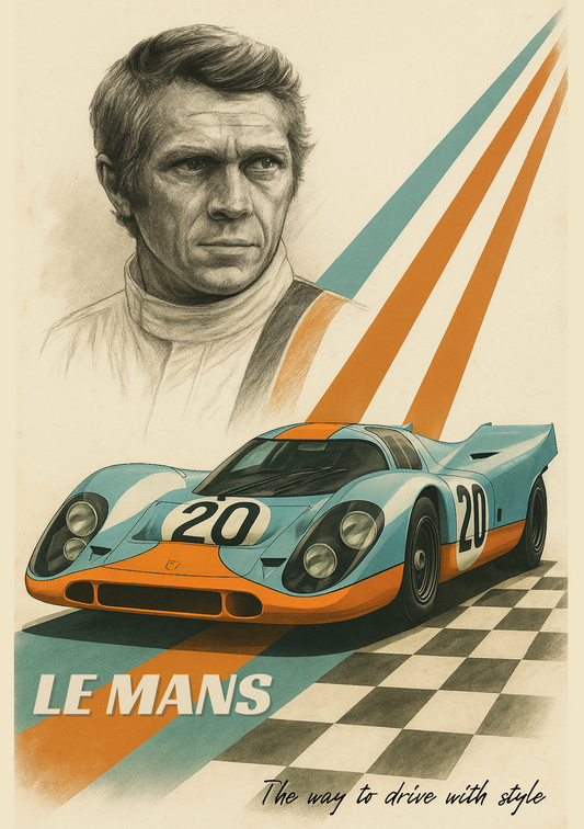 Affiche Classic Drivers Le Mans – McQueen 917K – Série limitée 70x50