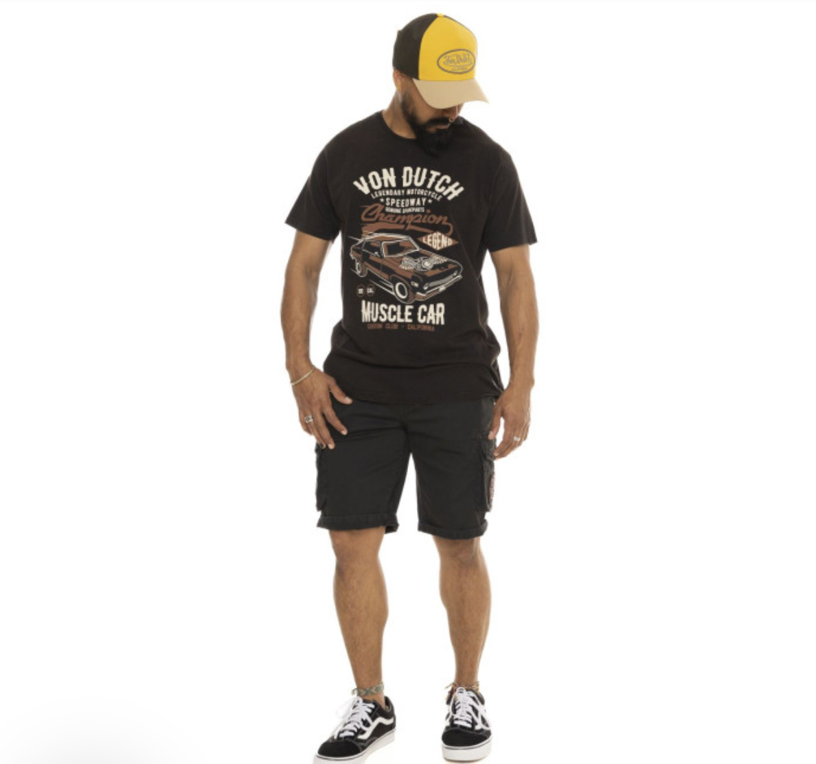 T-shirt Von Dutch Muscle – Noir, coupe regular