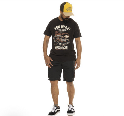T-shirt Von Dutch Muscle – Noir, coupe regular