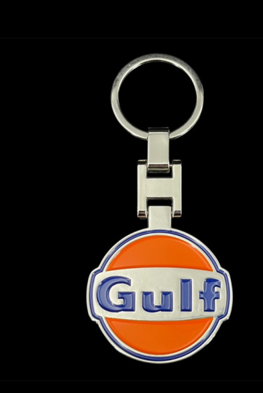 Porte-clés GULF Logo Métal - bleu et orange