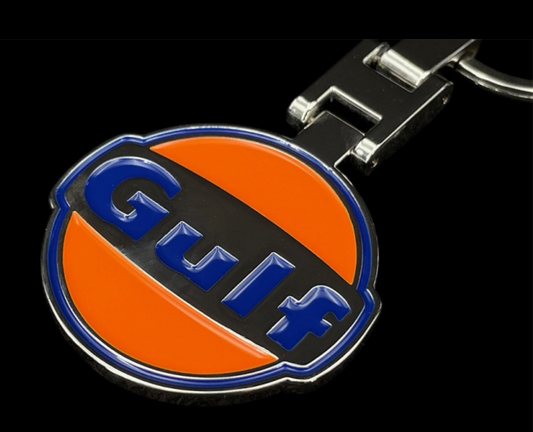 Porte-clés GULF Logo Métal - bleu et orange