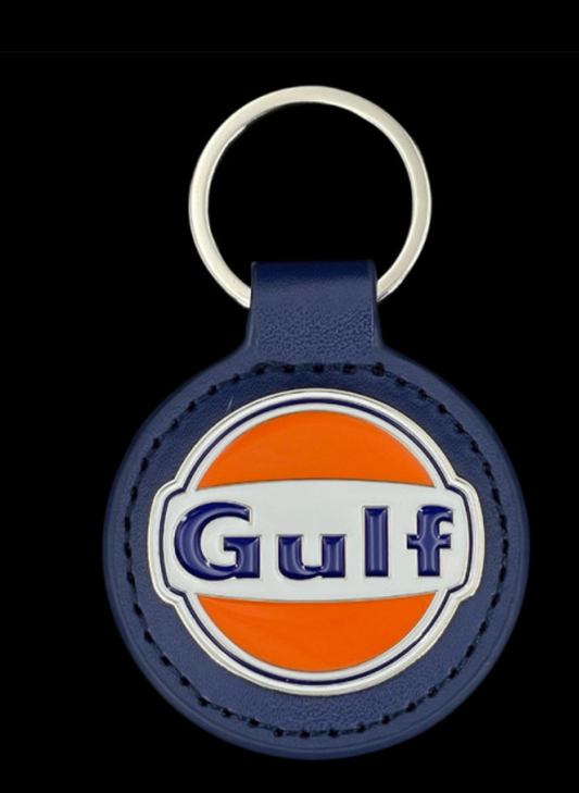 Porte-clés GULF logo métal - Similicuir navy blue