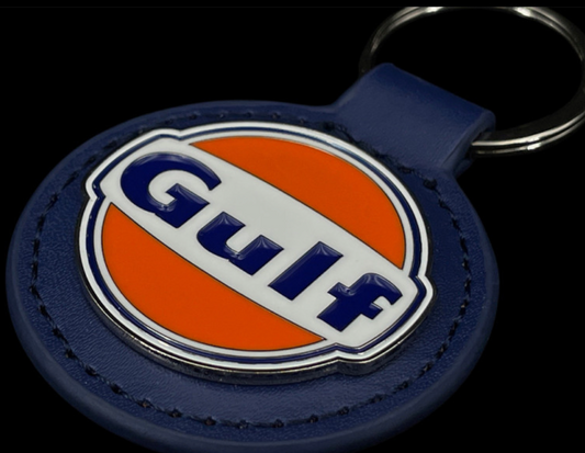Porte-clés GULF logo métal - Similicuir navy blue
