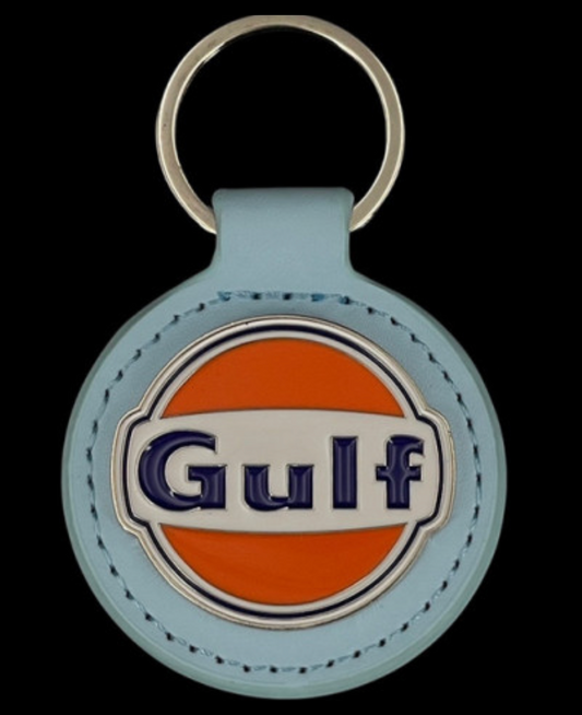 Porte-clés GULF logo métal - Similicuir light blue
