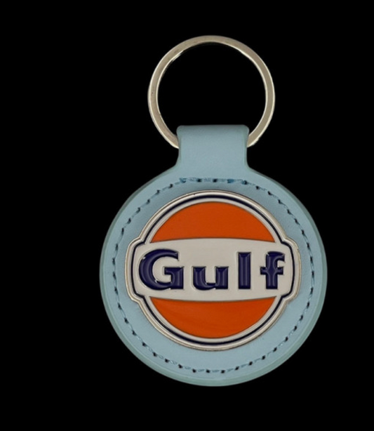 Porte-clés GULF logo métal - Similicuir light blue