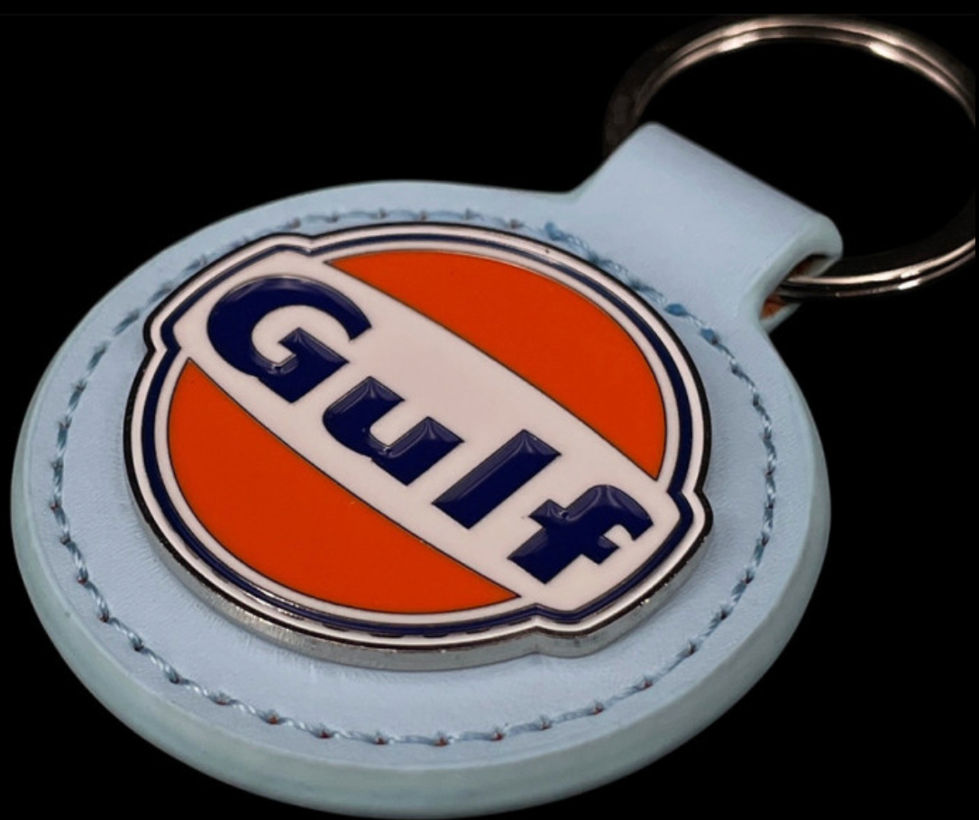 Porte-clés GULF logo métal - Similicuir light blue