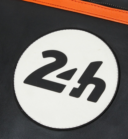 Sac week-end 24H Le Mans - cuir - noir et orange