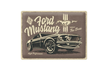 🐎 Enseigne en métal Ford Mustang – The Boss 1969