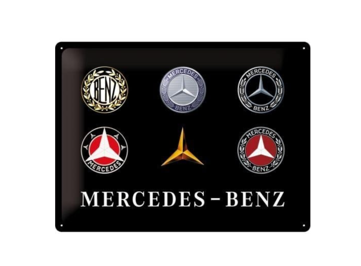 ⭐ Enseigne en métal Mercedes-Benz – Évolution des logos