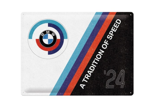 🏁 Enseigne en métal BMW Motorsport – Tradition of Speed