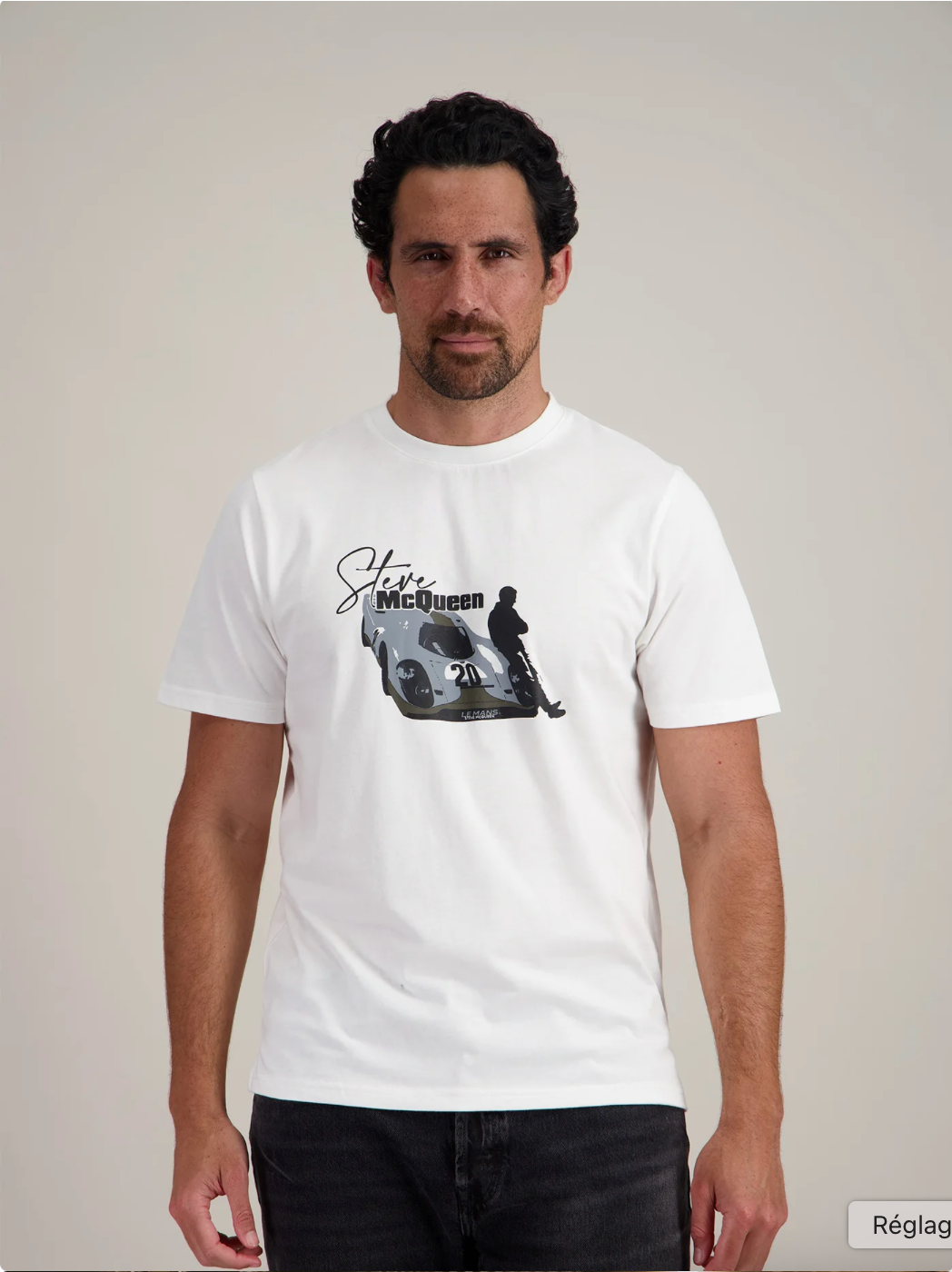 T-shirt Steve McQueen – Pose - White