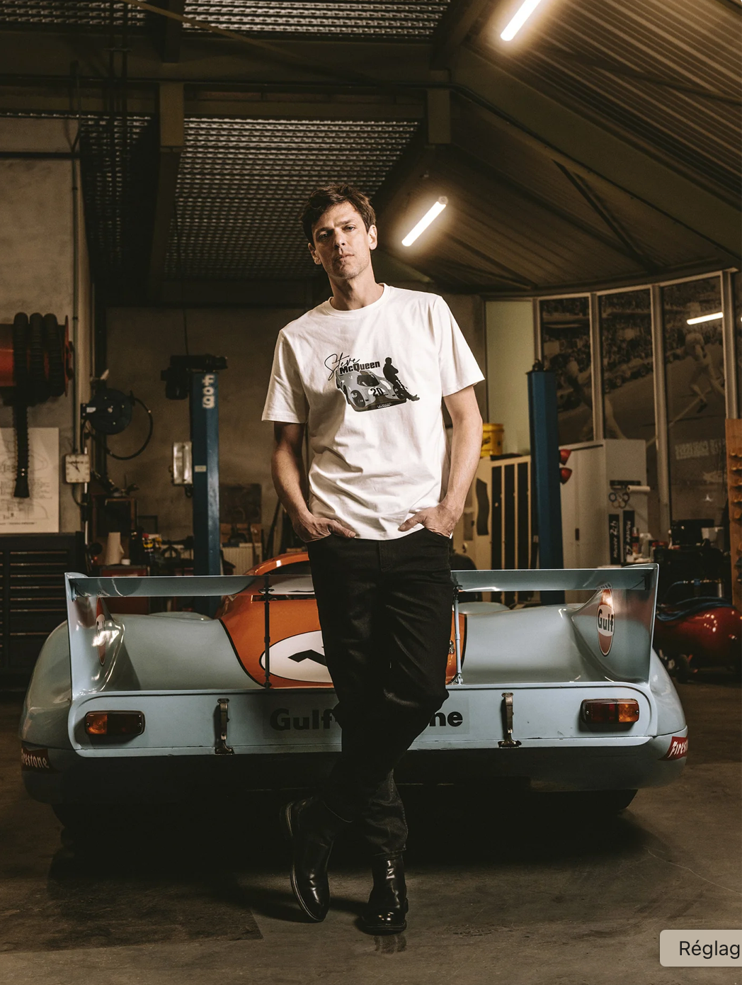 T-shirt Steve McQueen – Pose - White