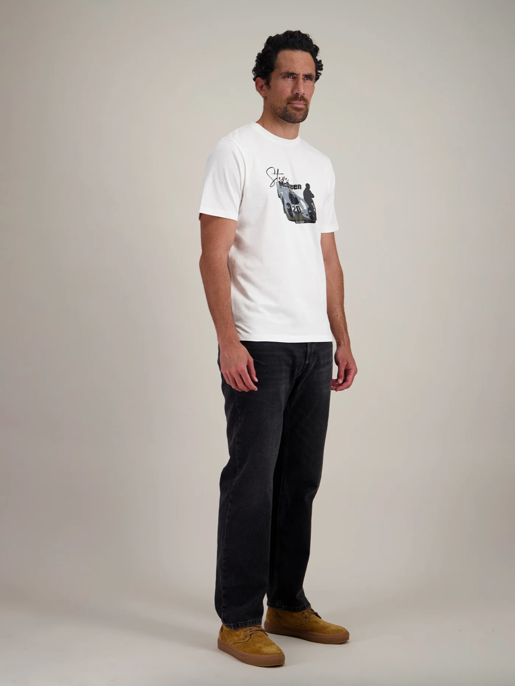 T-shirt Steve McQueen – Pose - White