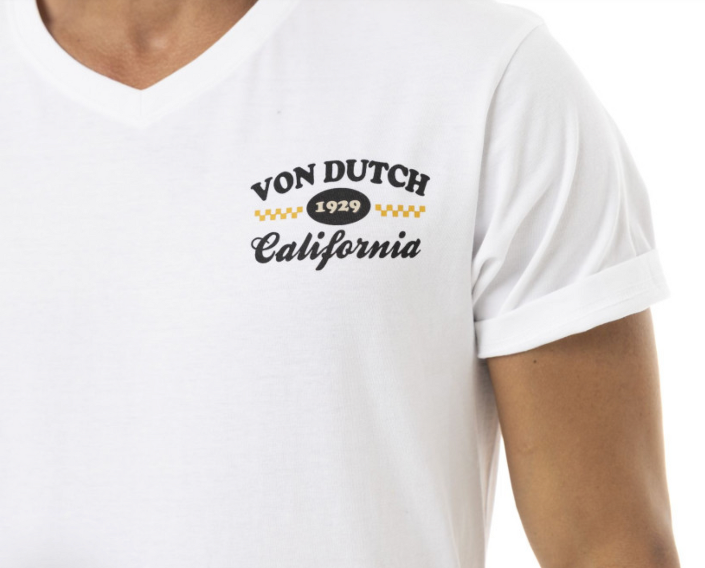 T-shirt Von Dutch Café - blanc