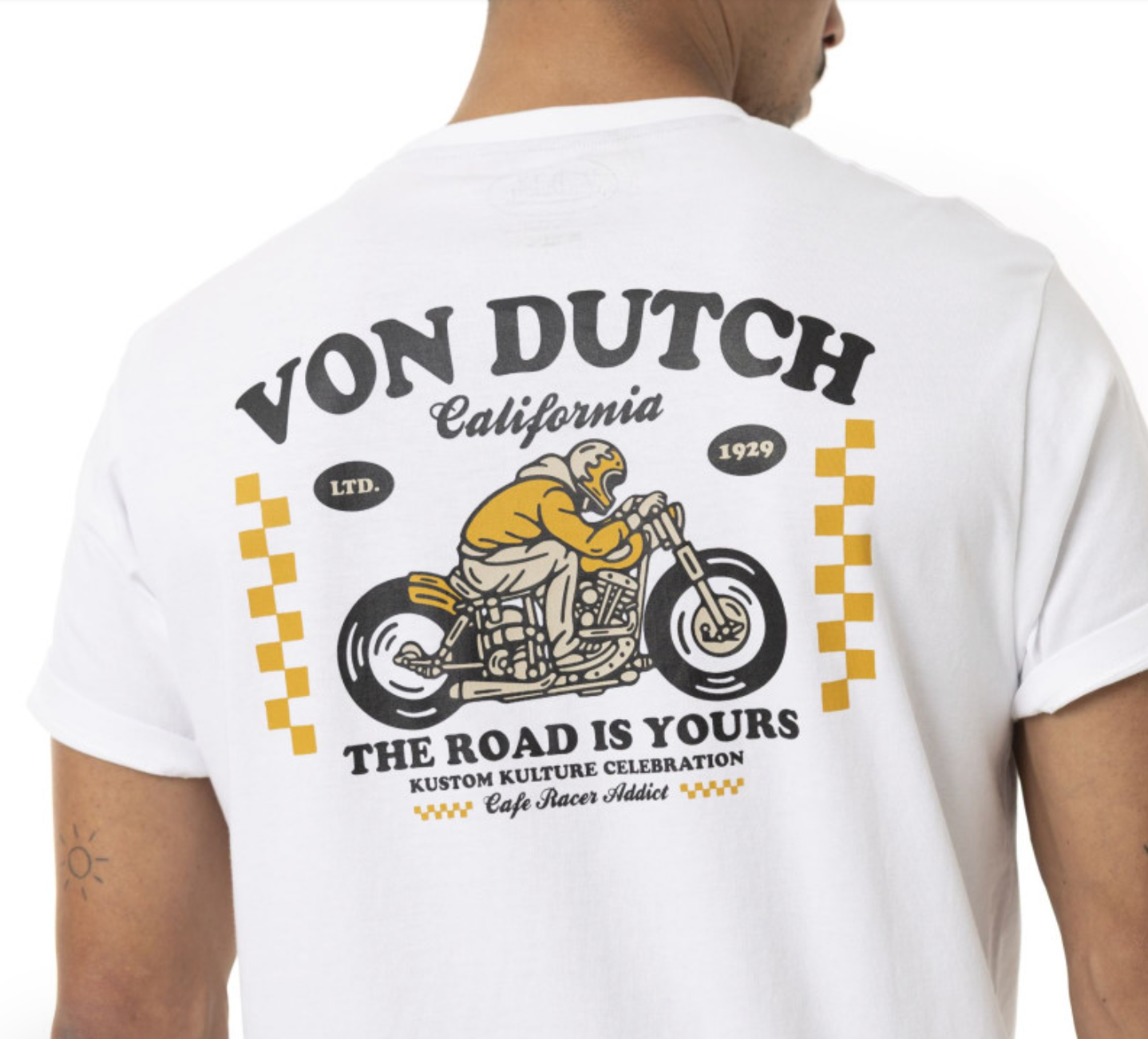 T-shirt Von Dutch Café - blanc