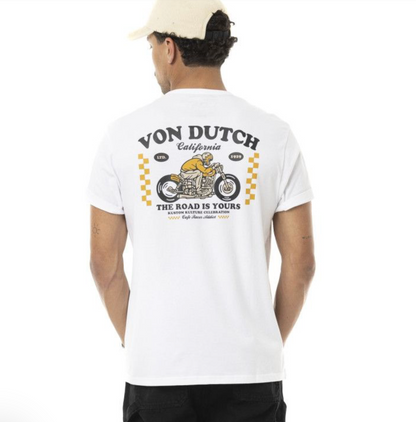 T-shirt Von Dutch Café - blanc