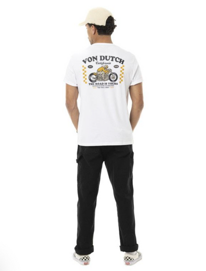 T-shirt Von Dutch Café - blanc