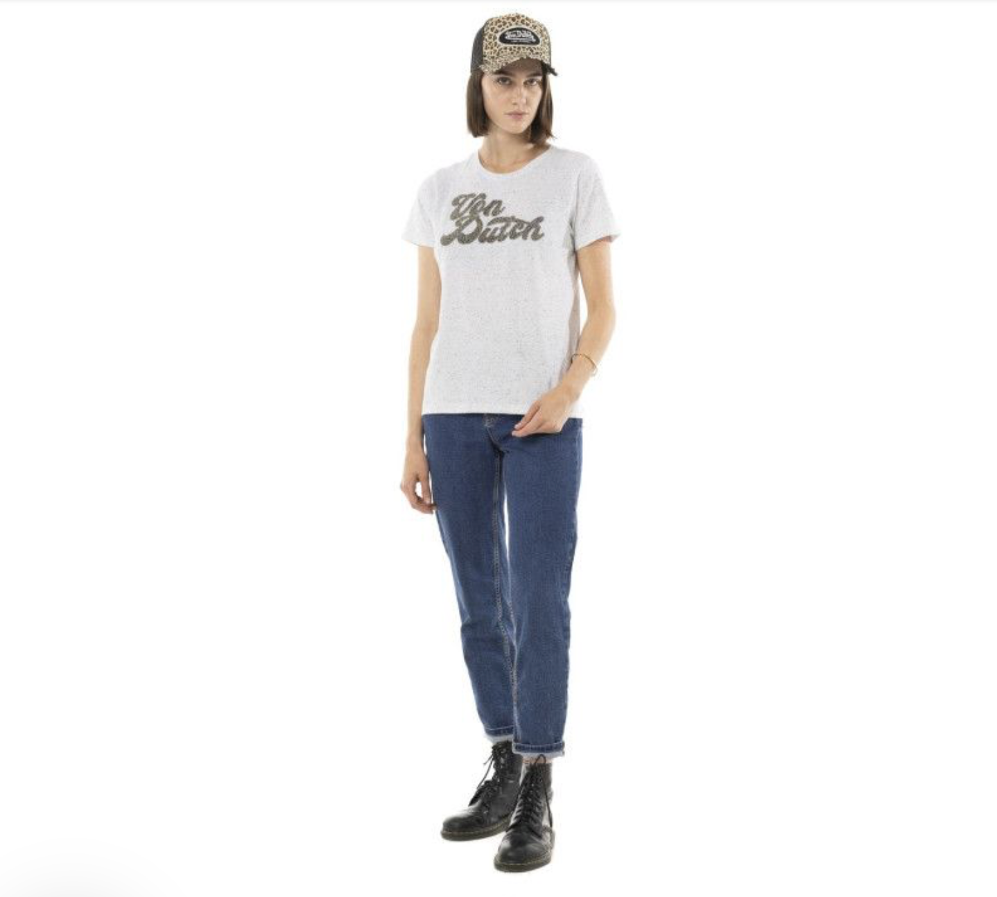 T-shirt Von Dutch logo perlé - Femmes