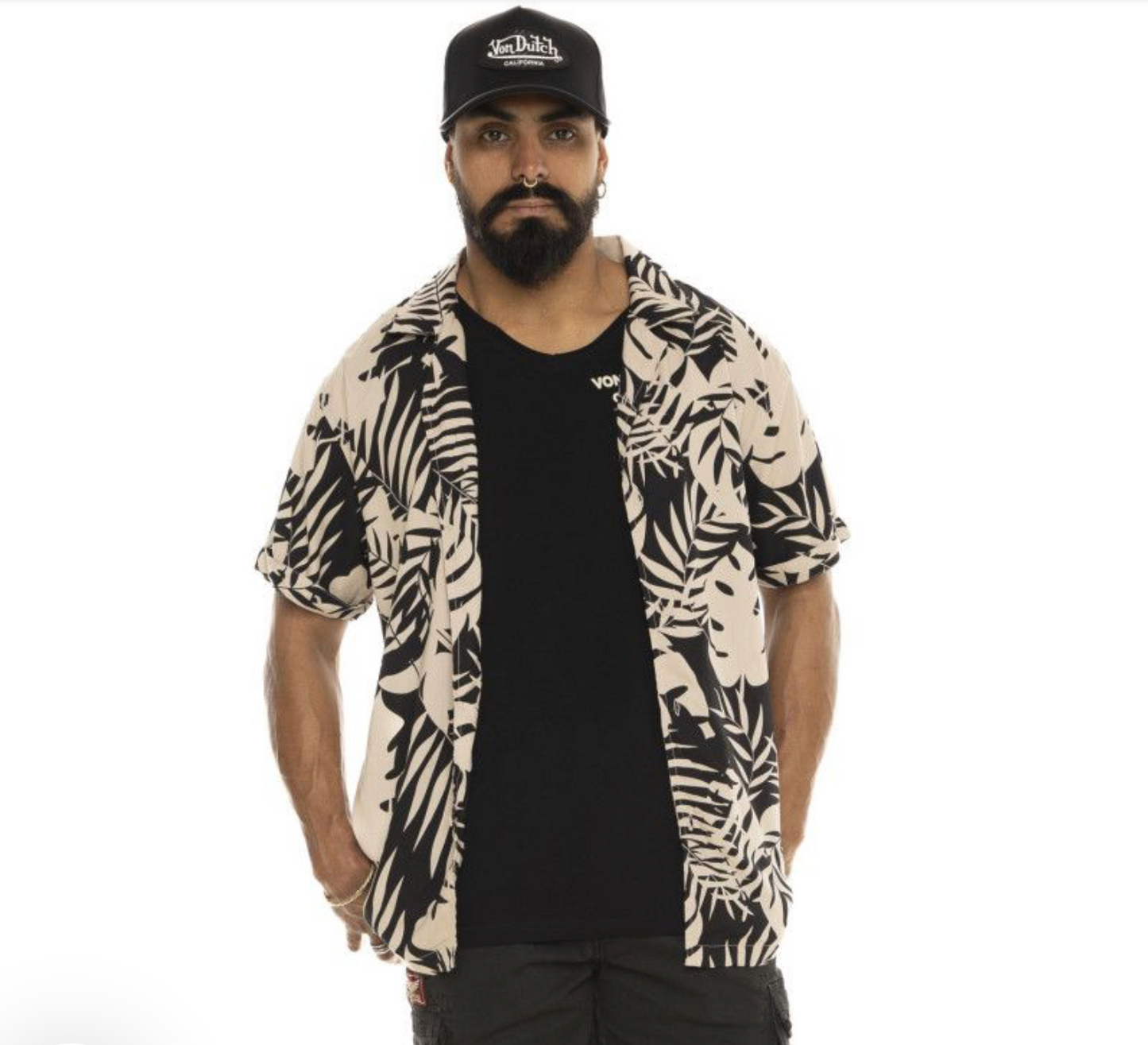 Chemisette Von Dutch Palm Leaves  – Noir