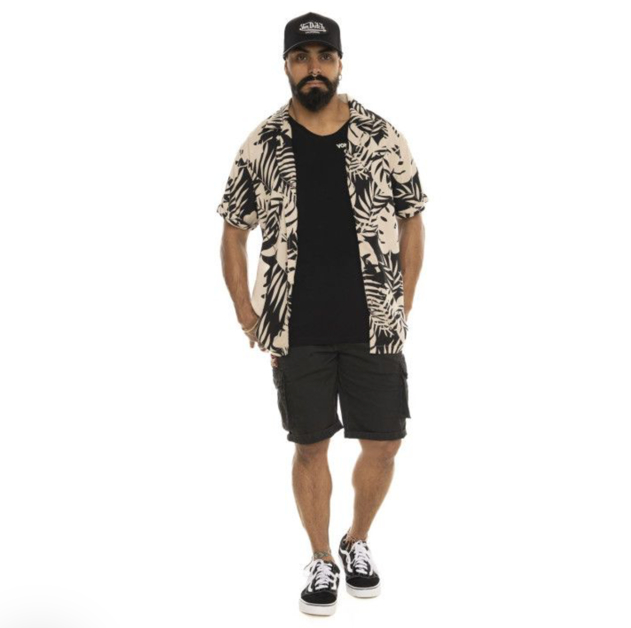 Chemisette Von Dutch Palm Leaves  – Noir