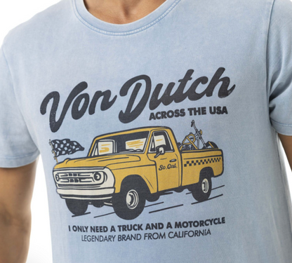 T-shirt Von Dutch Pickup Vintage – Bleu