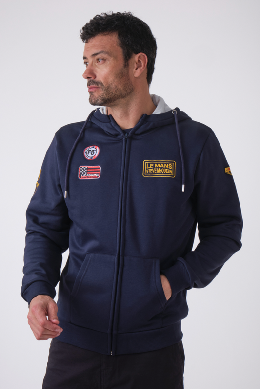 Sweat zippé Steve McQueen – FAST - navy
