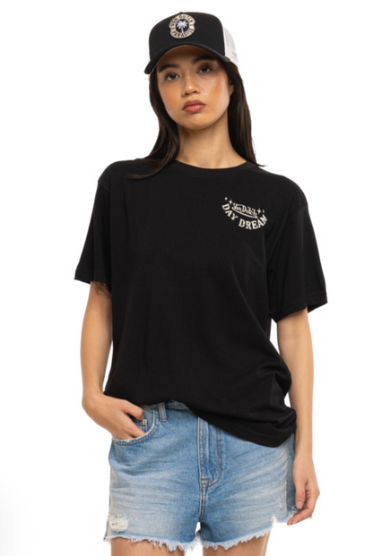 T-shirt Femme Von Dutch Day Dream Noir Vintage | Un Barbu et Une Blonde