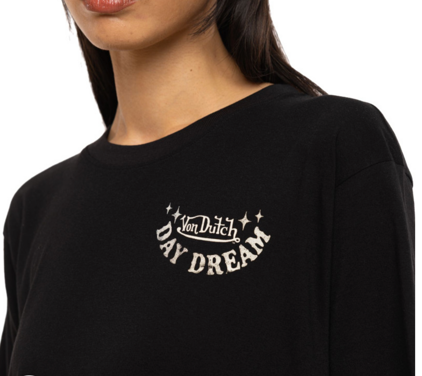 T-shirt Femme Von Dutch Day Dream Noir Vintage | Un Barbu et Une Blonde