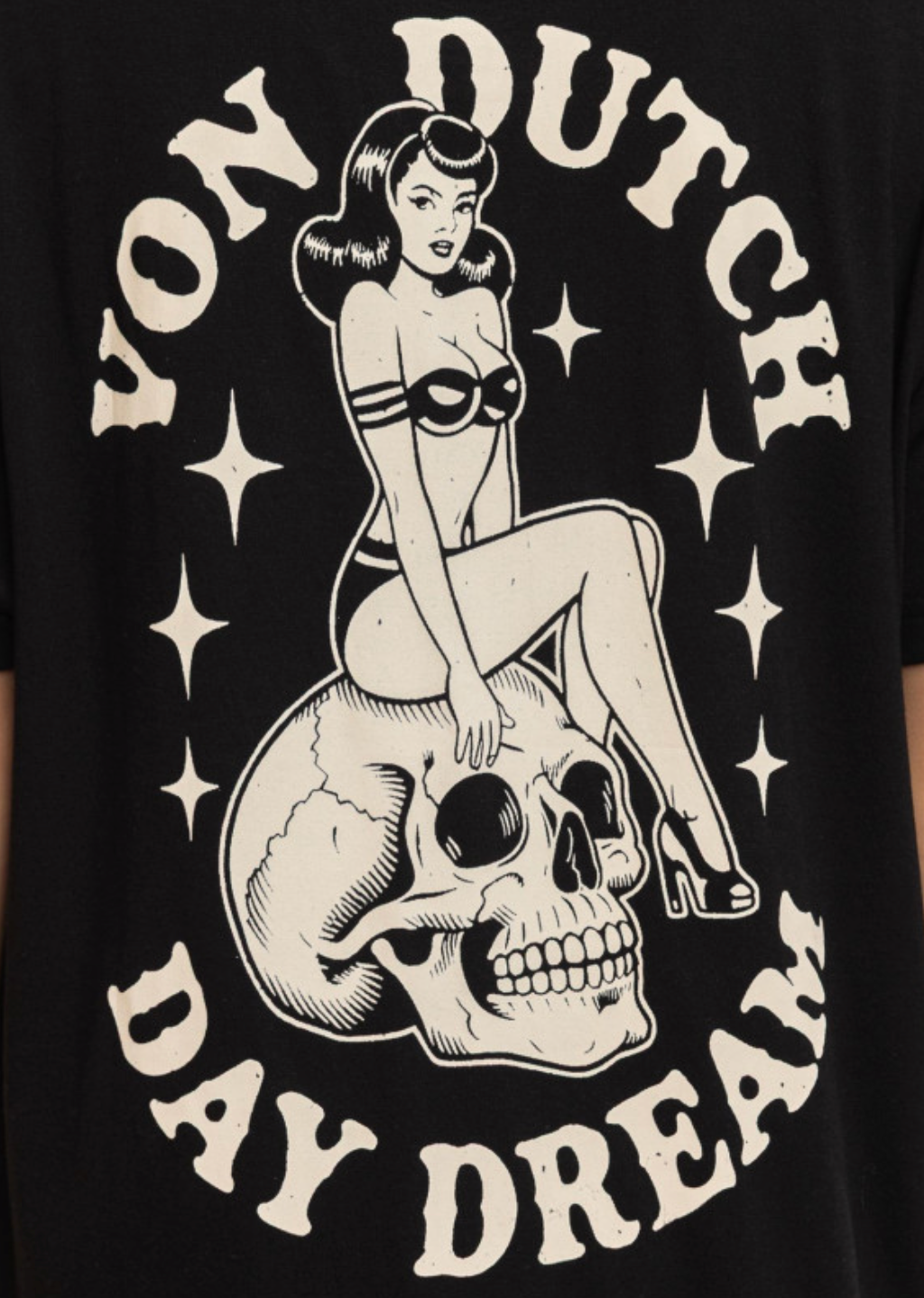 T-shirt Femme Von Dutch Day Dream Noir Vintage | Un Barbu et Une Blonde