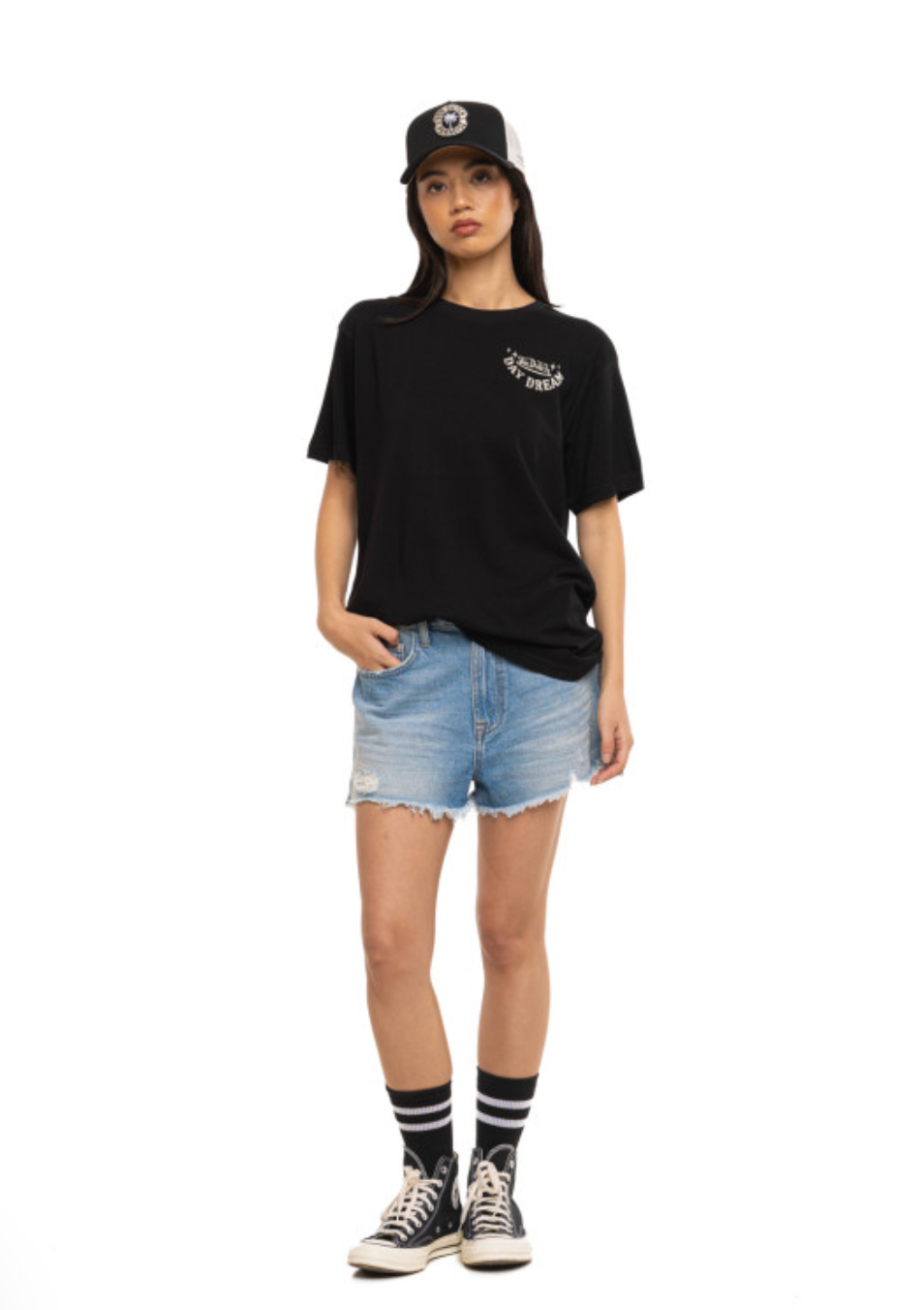 T-shirt Femme Von Dutch Day Dream Noir Vintage | Un Barbu et Une Blonde