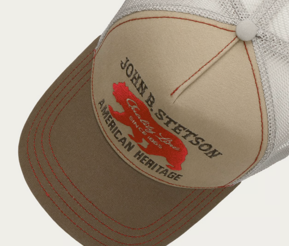 Casquette Trucker Stetson American Heritage Beige | Un Barbu et Une Blonde
