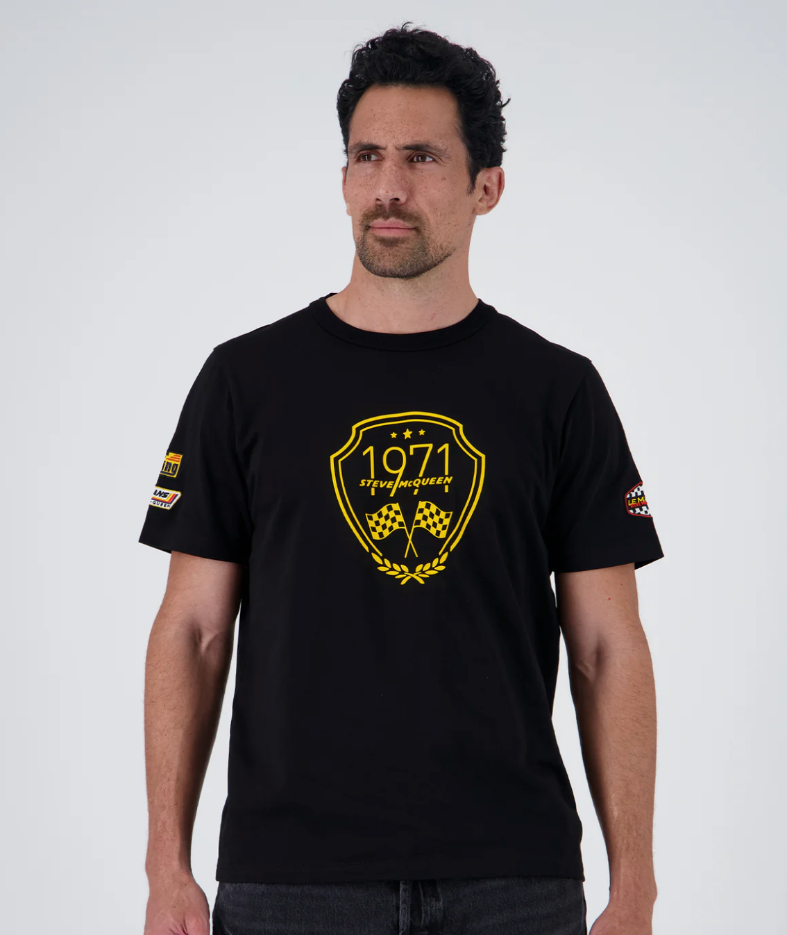 T-shirt Steve McQueen 1971 Noir – Écusson Racing