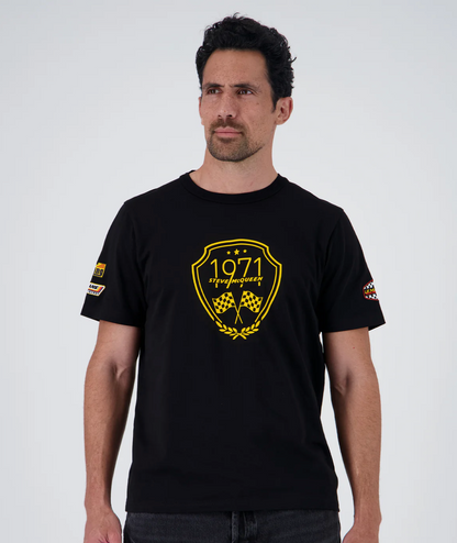 T-shirt Steve McQueen 1971 Noir – Écusson Racing