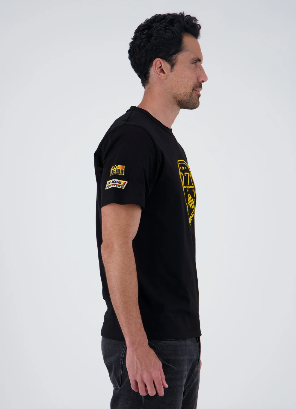 T-shirt Steve McQueen 1971 Noir – Écusson Racing
