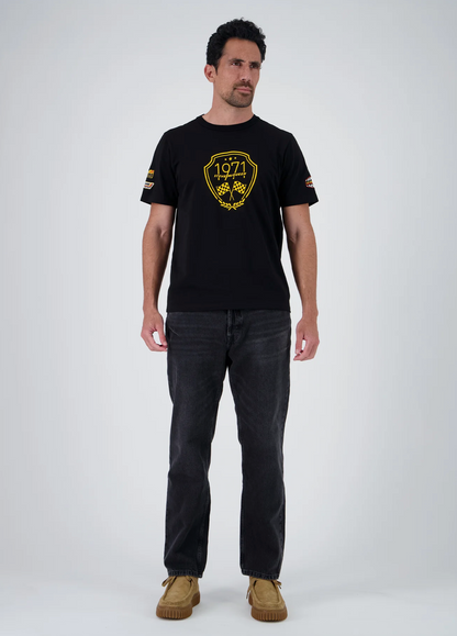 T-shirt Steve McQueen 1971 Noir – Écusson Racing